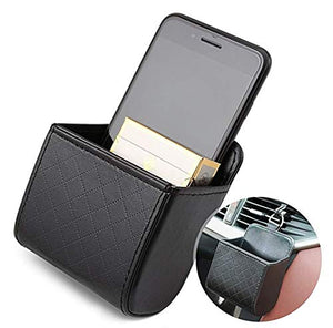 TRUE LINE Automotive Car Interior Air Vent Dash Mount Phone Storage Coin Bag Case Organizer Cellphone Holder Box with Hook