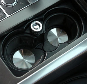 Jaguar F-Type 2014-2019 Silver Aluminium Cup Holder Inserts Coasters