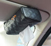 TRUE LINE Automotive Premium PU Leather Tissue Kleenex Holder Organizer for Back Seat Sun Visor Console Paper Cover