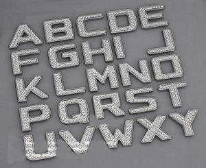 TRUE LINE Automotive Customized Iced Out Crystal Diamond Chrome Letters Emblem Badge Kit