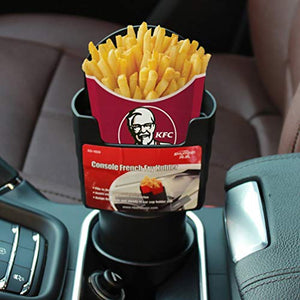 TRUE LINE Automotive Car Cup French Fry Holder Fast Food Drink Beverage Cell Phone Mount