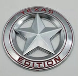 TrueLine Round Texas Edition Side Door / Tailgate Emblem Set of Two