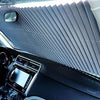 TRUE LINE Automotive 1 Piece Car Retractable Windshield Visor Sun Gaurd Shade Folding Block Cover Window Kit DIY