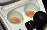 PU Leather Cup Holder Inserts Coasters for Jaguar S-Type 2000, 2001, 2002, 2003, 2004, 2005, 2006, 2007, 2008